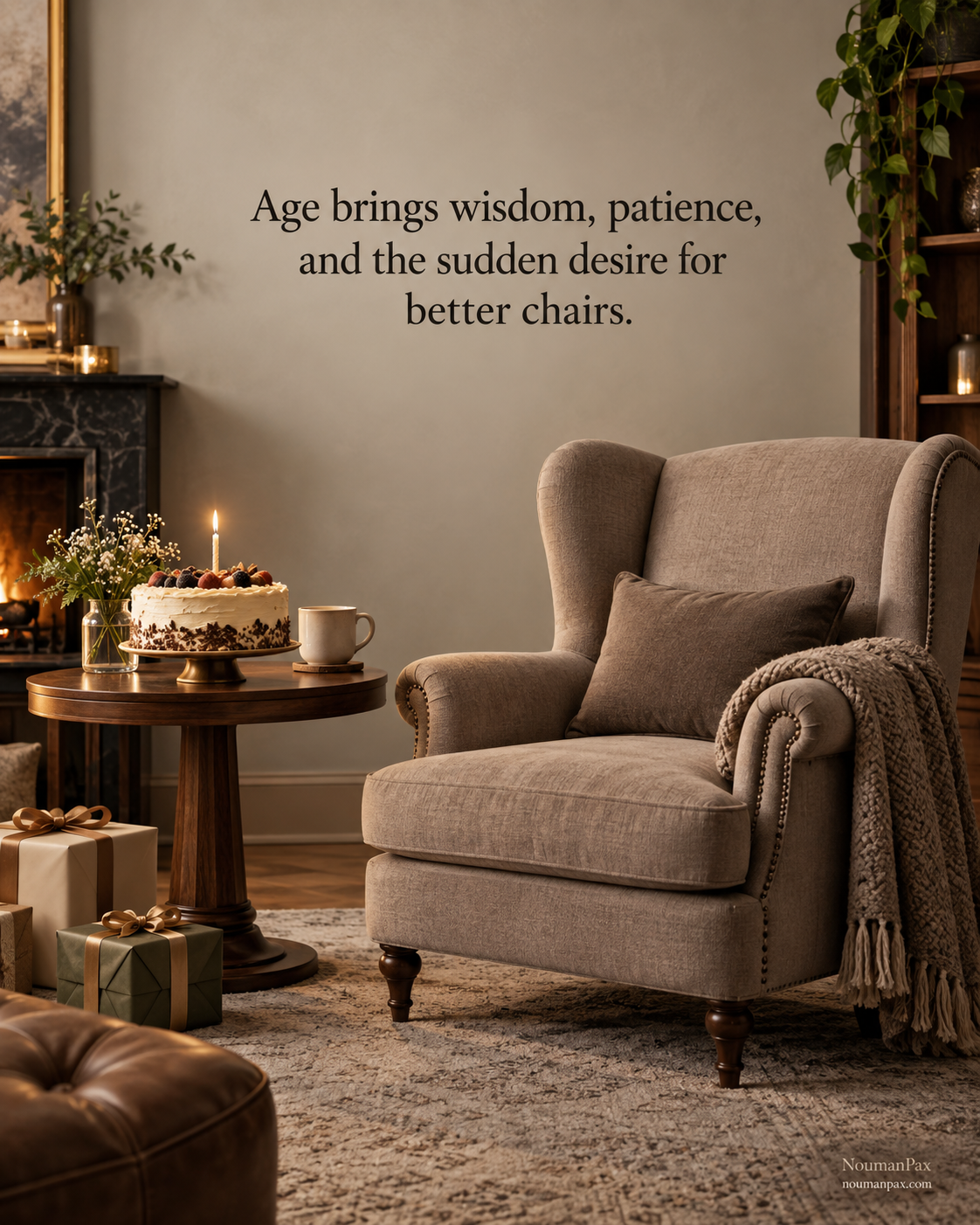 Age brings wisdom, patience, and the sudden desire for better chairs.