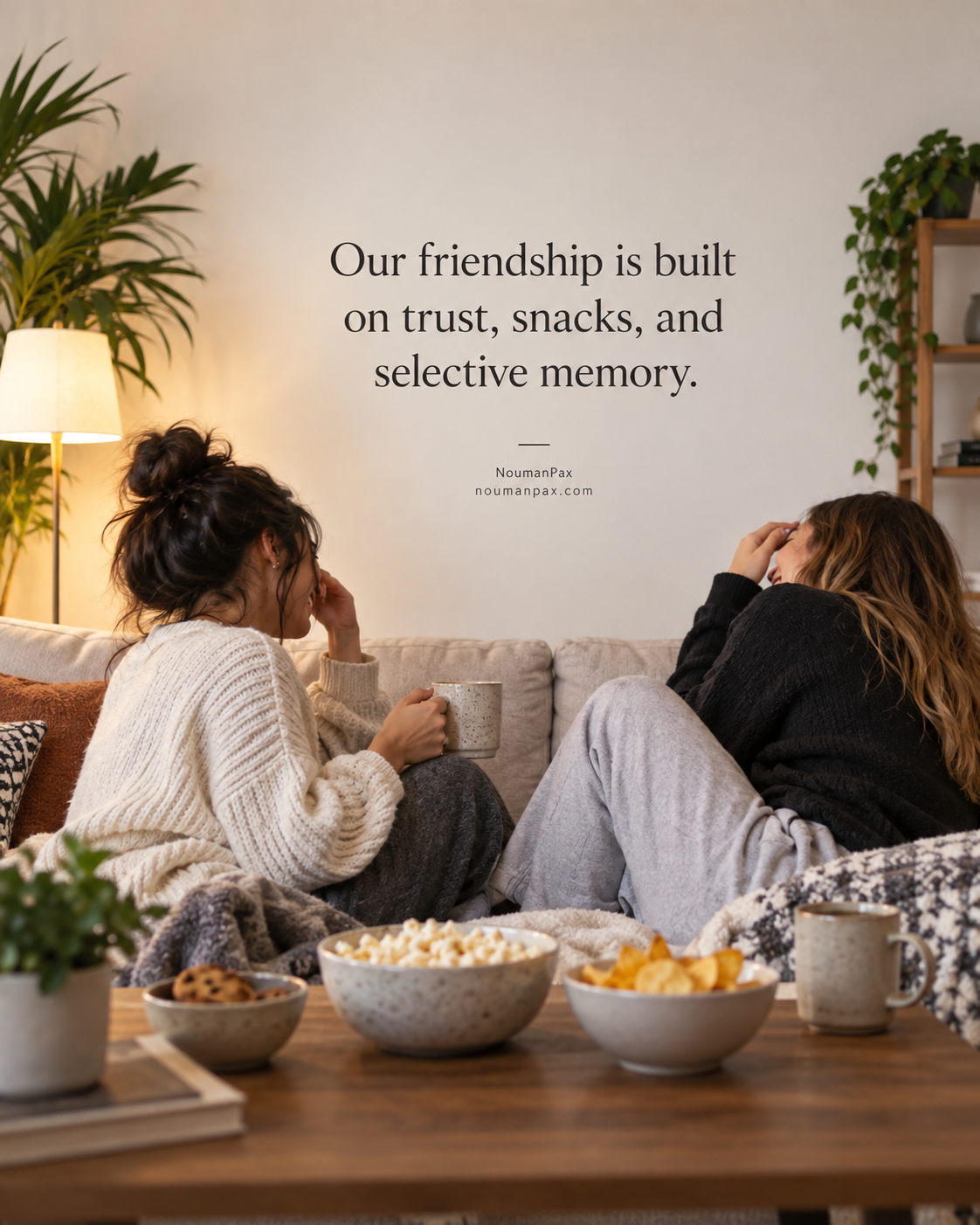 Our friendship is built on trust, snacks, and selective memory.