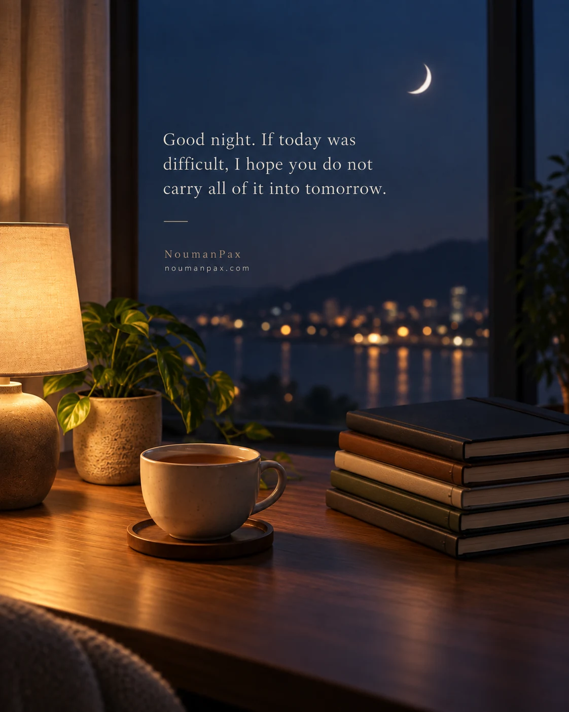 Good night. If today was difficult, I hope you do not carry all of it into tomorrow.