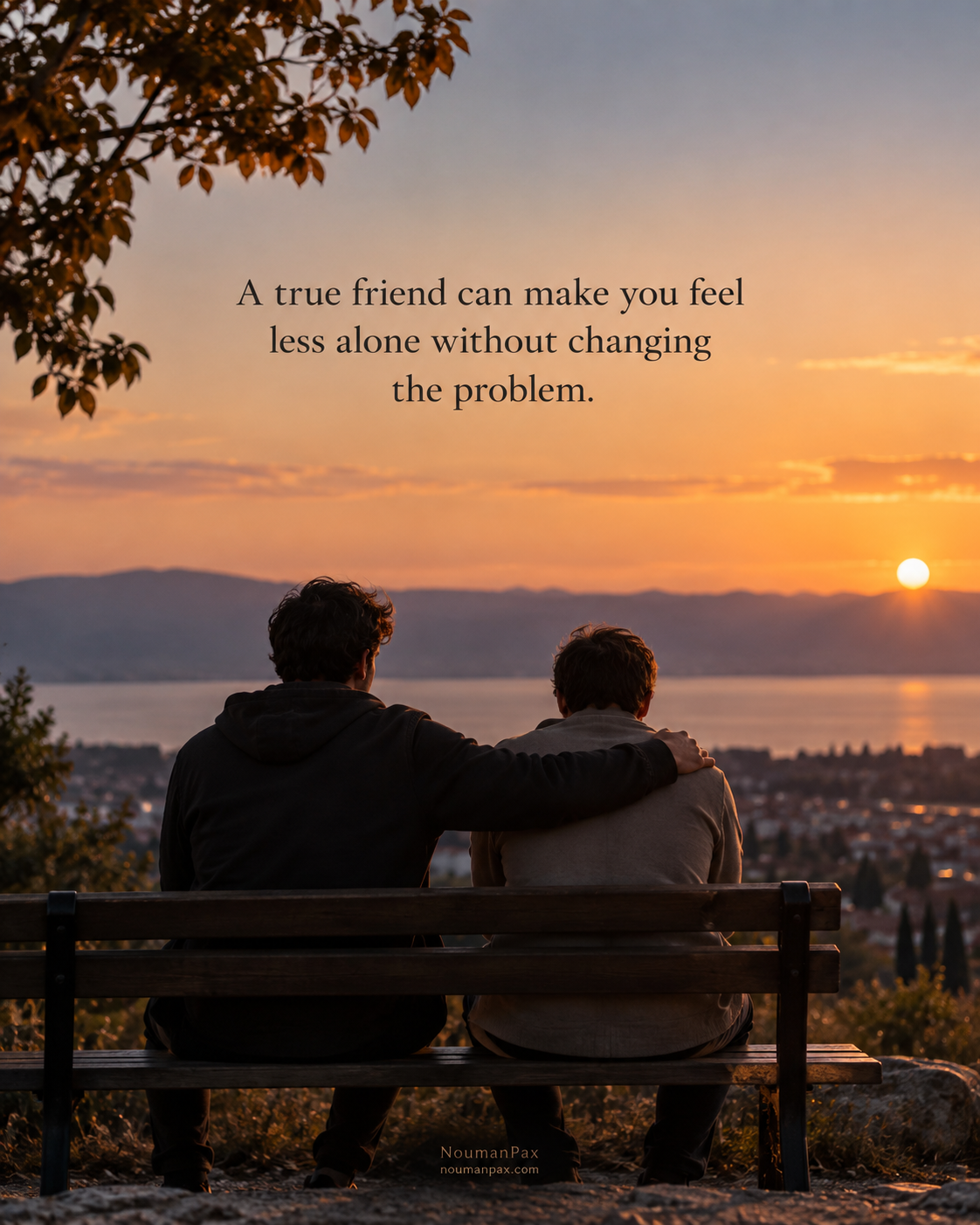 A true friend can make you feel less alone without changing the problem.