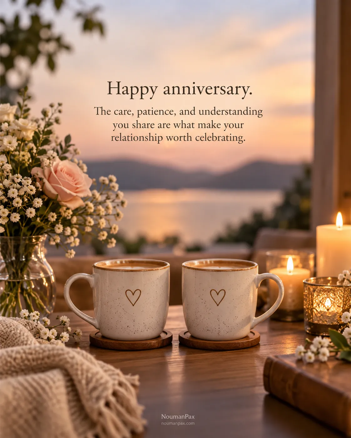 Happy anniversary. The care, patience, and understanding you share are what make your relationship worth celebrating.