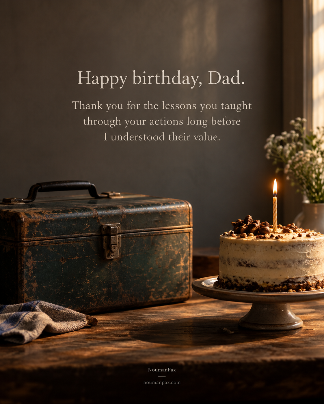 Happy birthday, Dad. Thank you for the lessons you taught through your actions long before I understood their value.