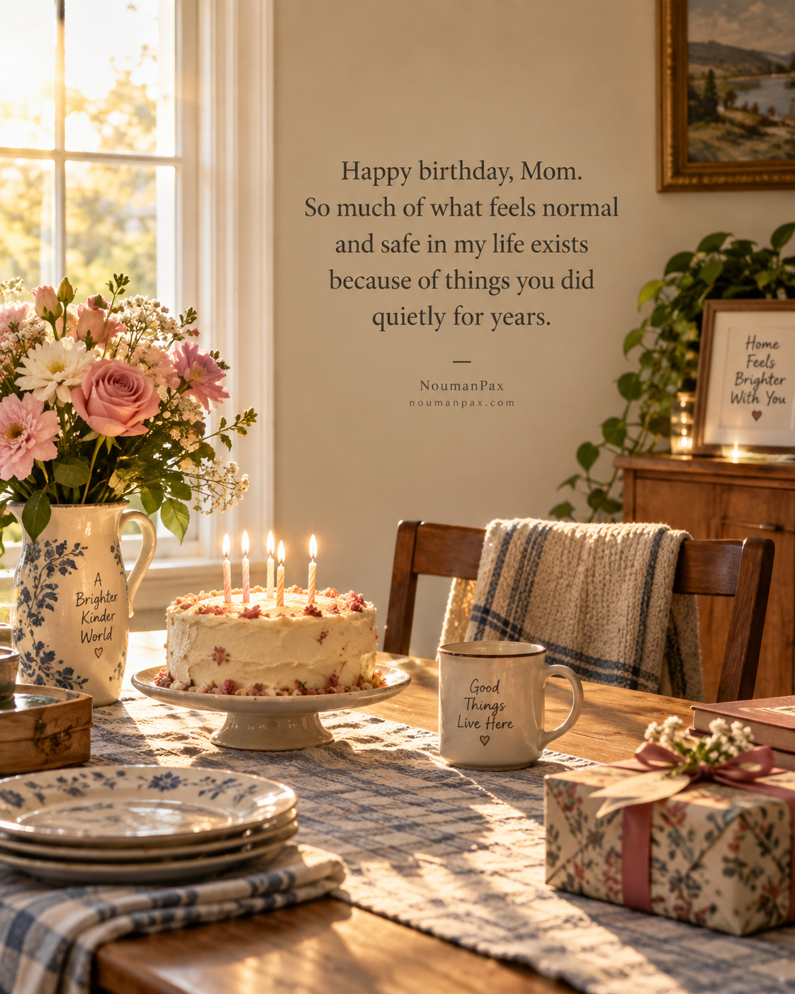 Heartfelt Birthday Wishes for Mom — Quiet care