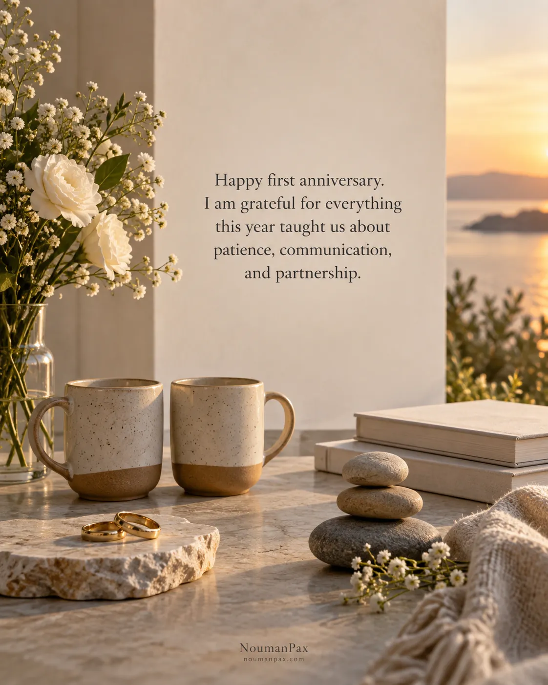 Happy first anniversary. I am grateful for everything this year taught us about patience, communication, and partnership.