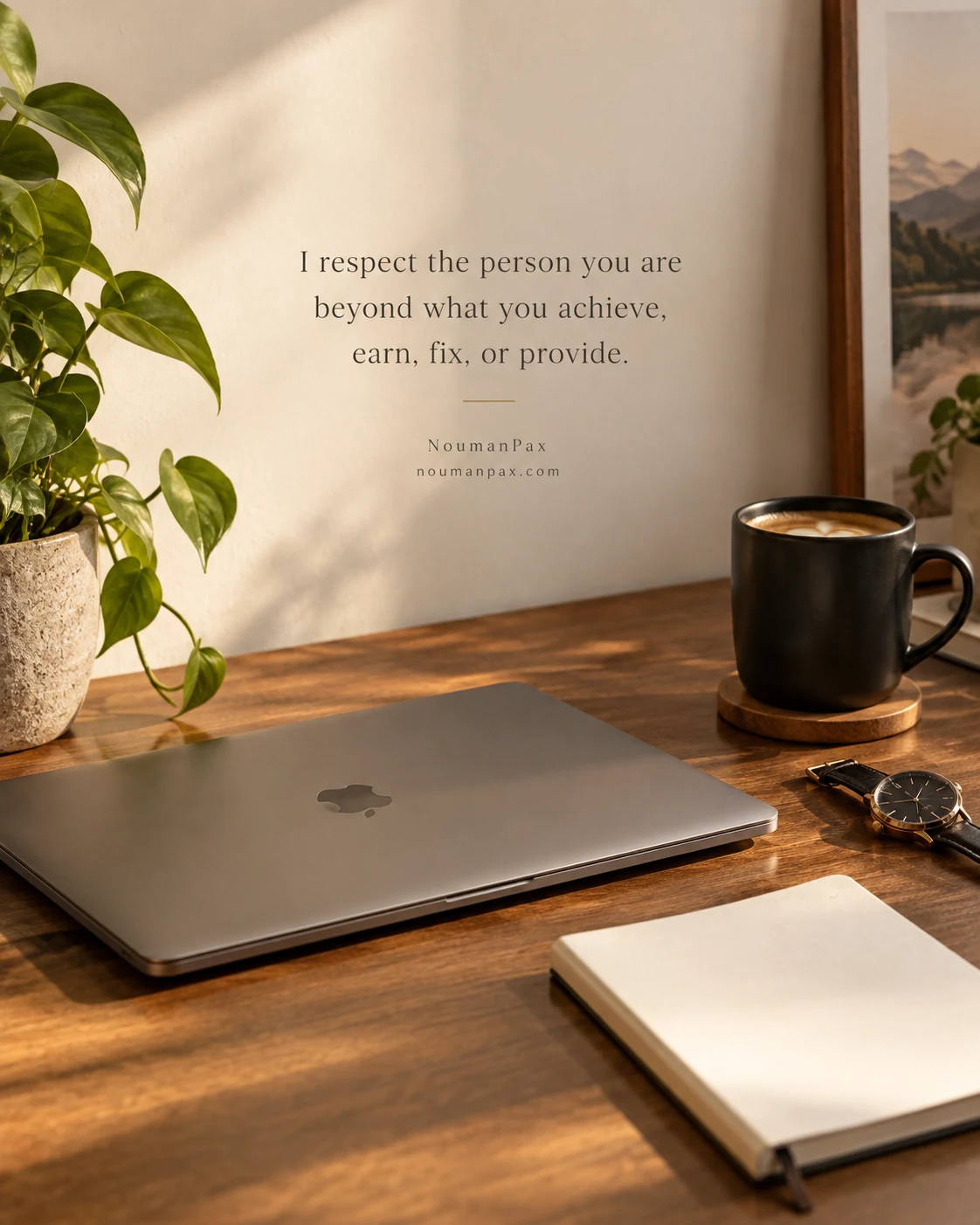 I respect the person you are beyond what you achieve, earn, fix, or provide.
