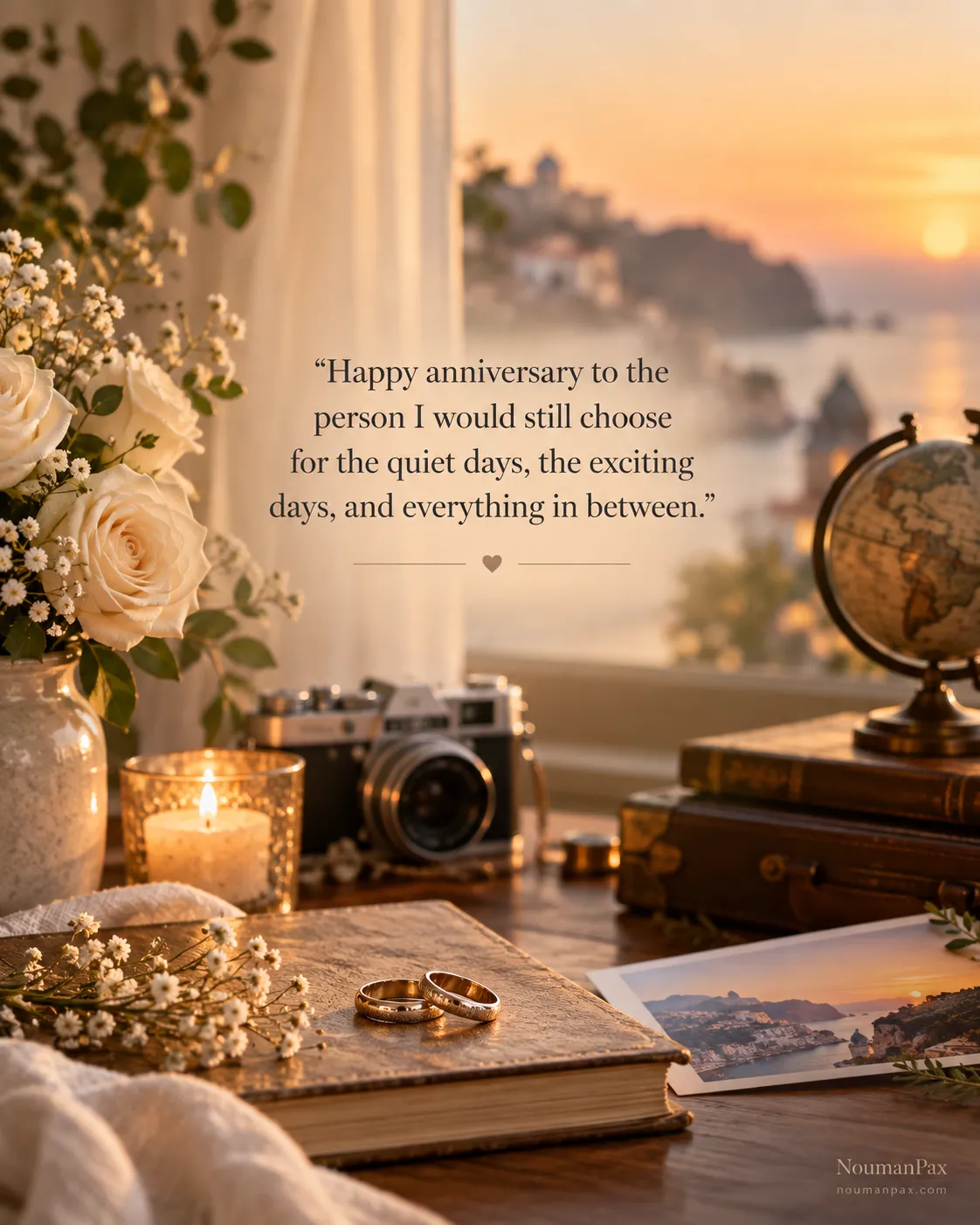 Happy anniversary to the person I would still choose for the quiet days, the exciting days, and everything in between.