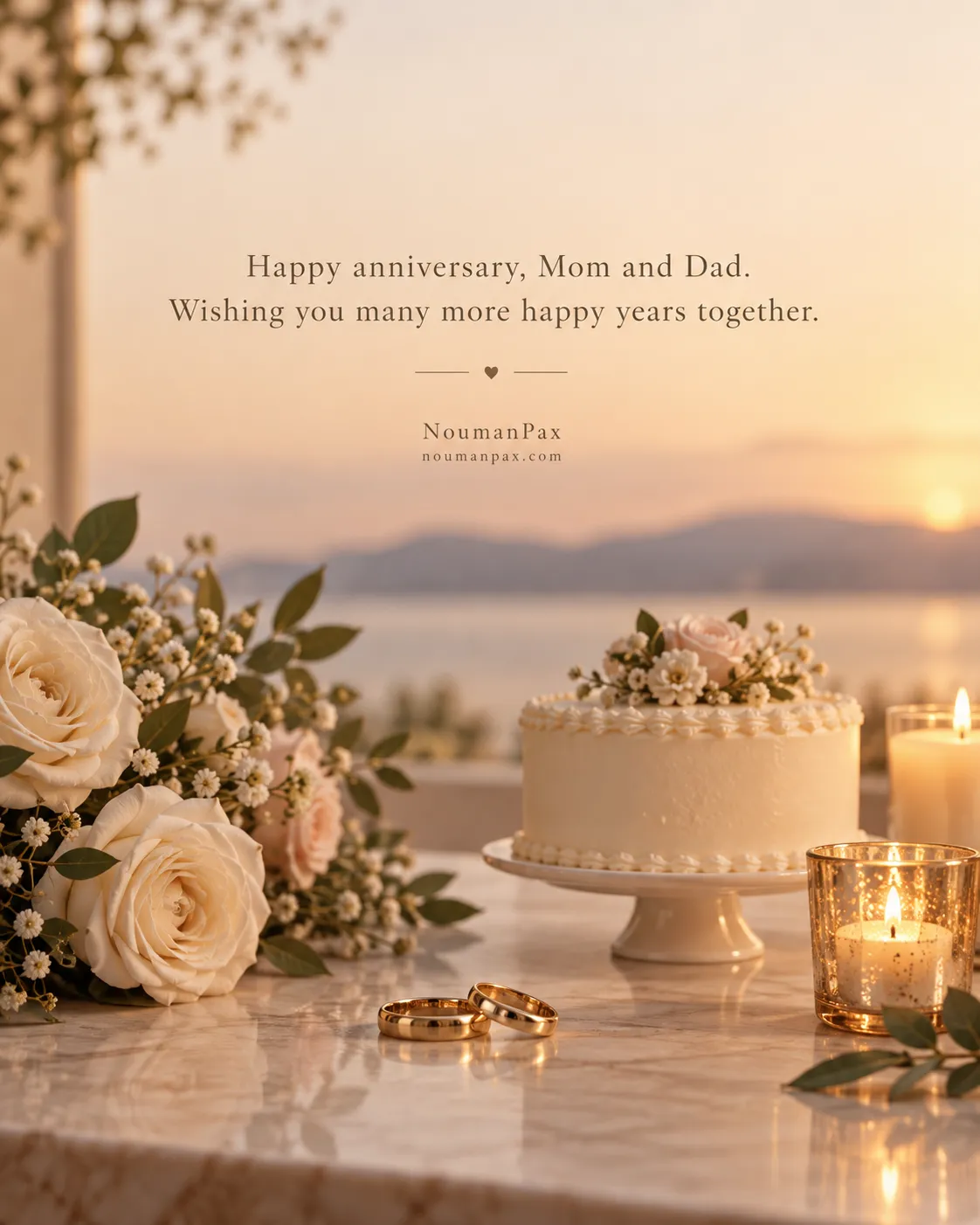 Happy anniversary, Mom and Dad. Wishing you many more happy years together.