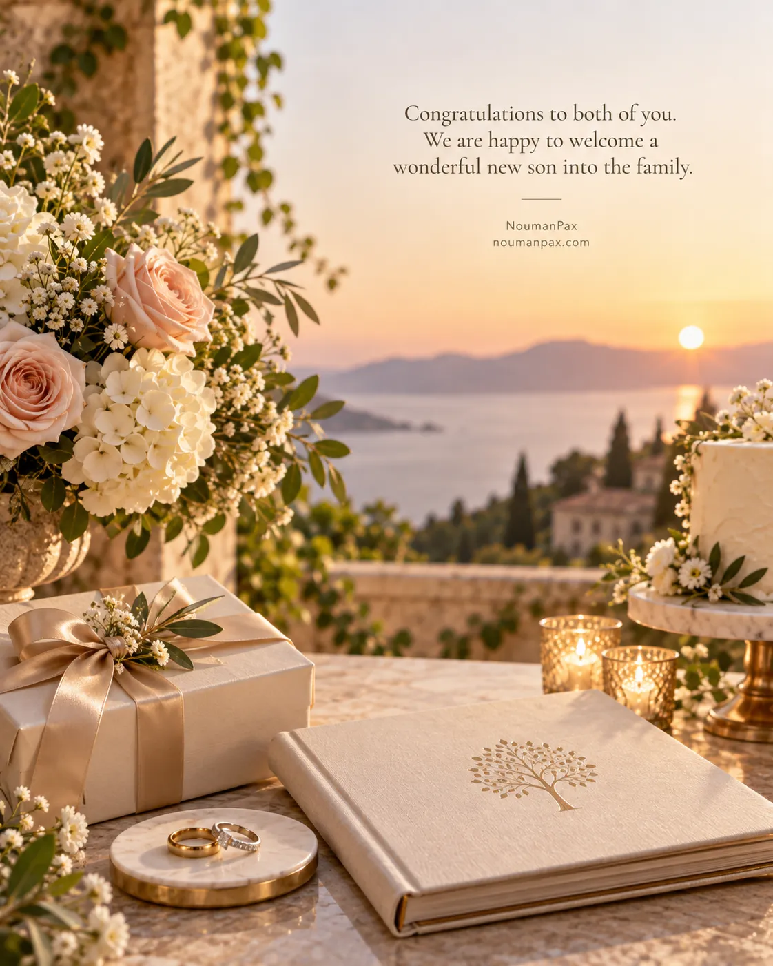 Congratulations to both of you. We are happy to welcome a wonderful new son into the family.