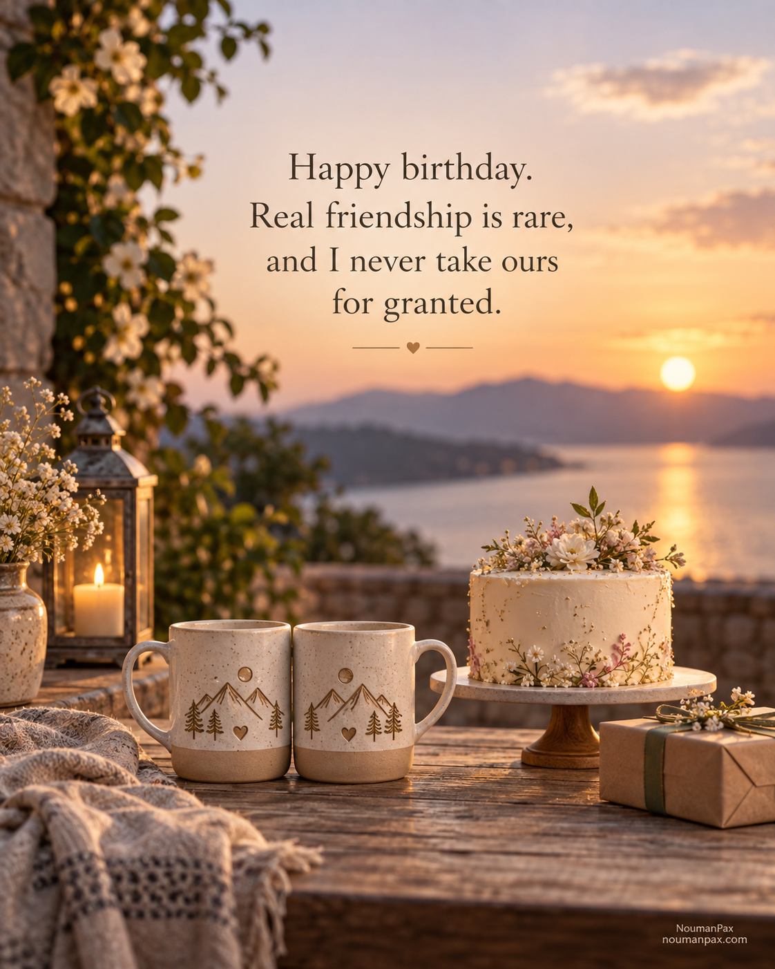 Happy birthday. Real friendship is rare, and I never take ours for granted.