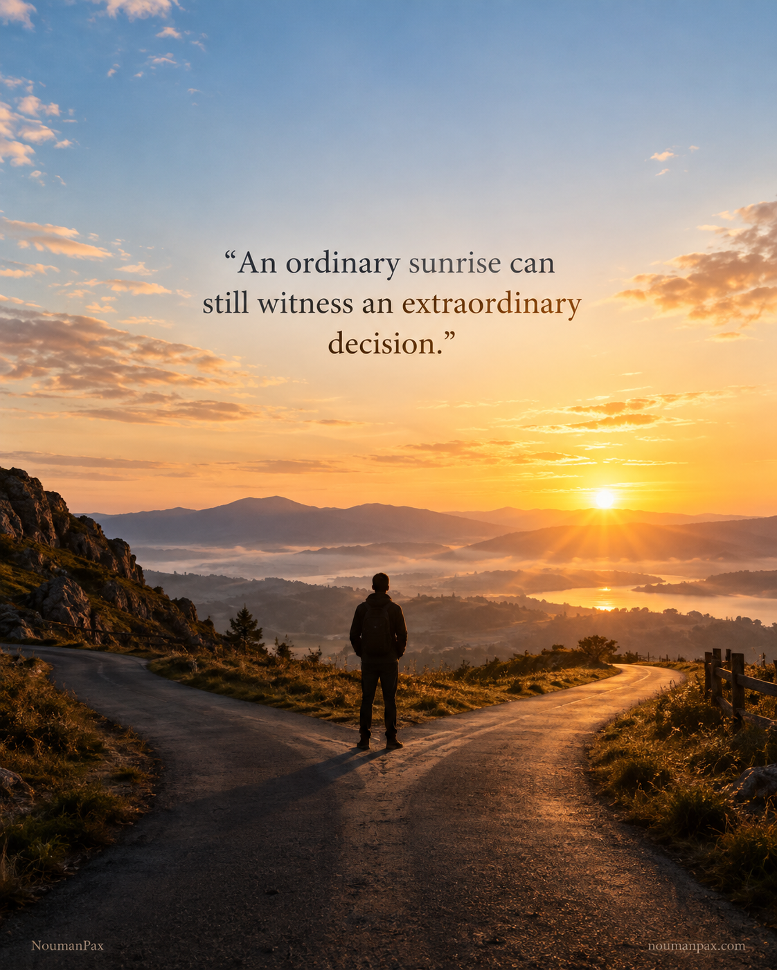 Inspirational good morning quote about an extraordinary decision