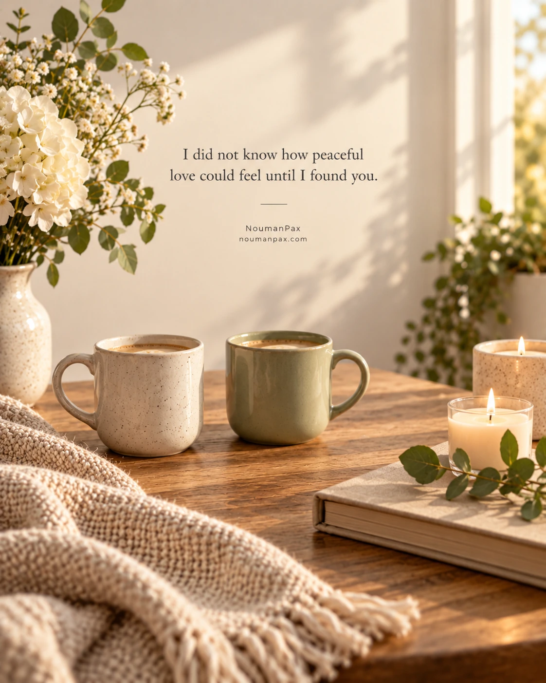 I did not know how peaceful love could feel until I found you.