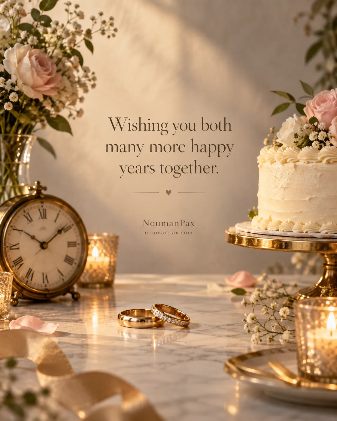 Wishing you both many more happy years together.
