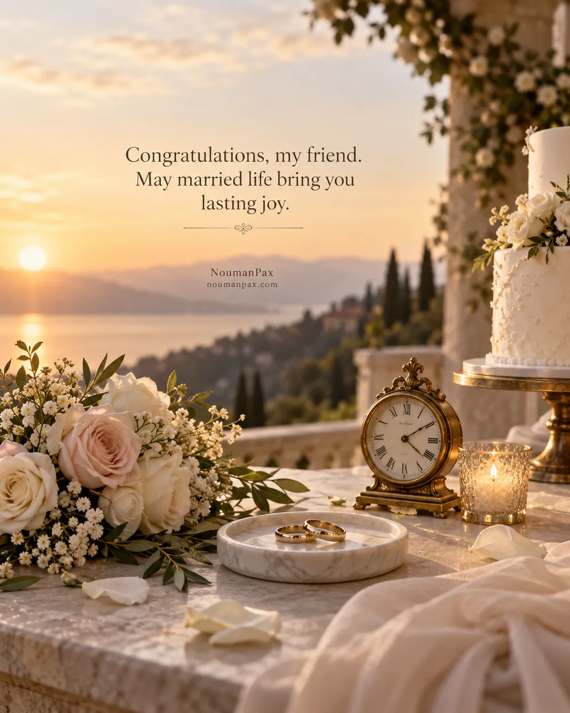 Congratulations, my friend. May married life bring you lasting joy.