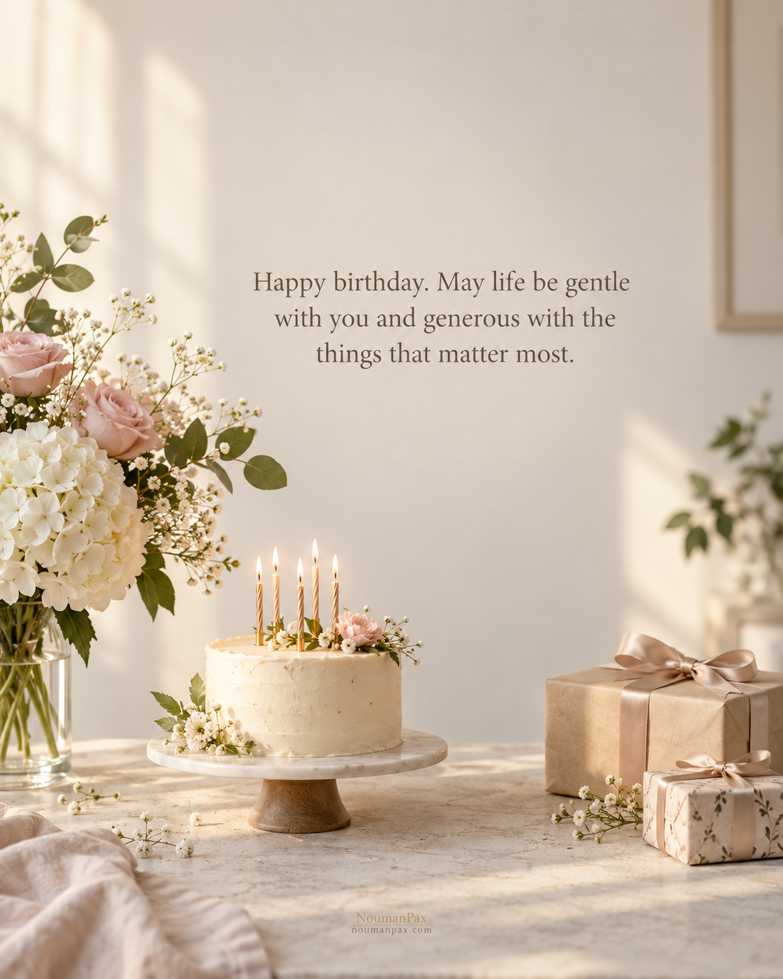 Happy birthday. May life be gentle with you and generous with the things that matter most.