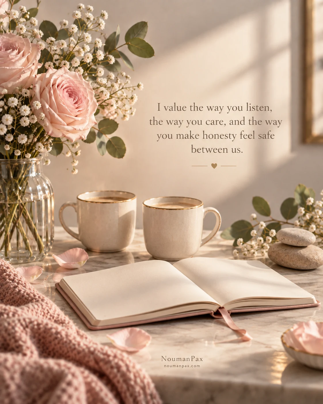 I value the way you listen, the way you care, and the way you make honesty feel safe between us.