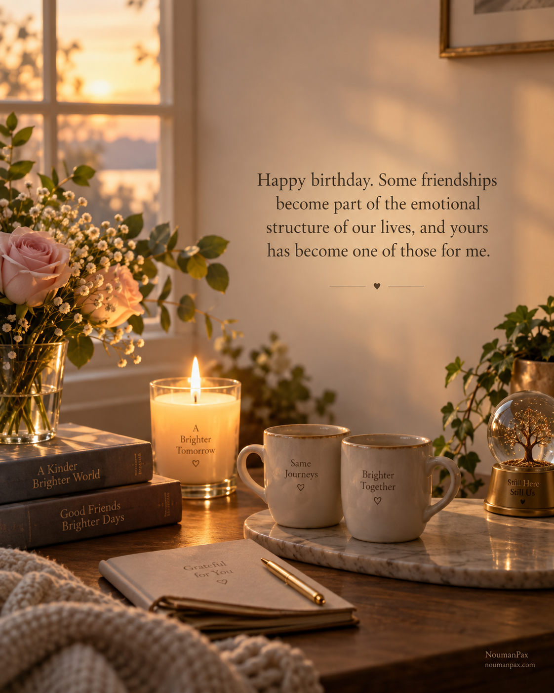 Happy birthday. Some friendships become part of the emotional structure of our lives, and yours has become one of those for me.