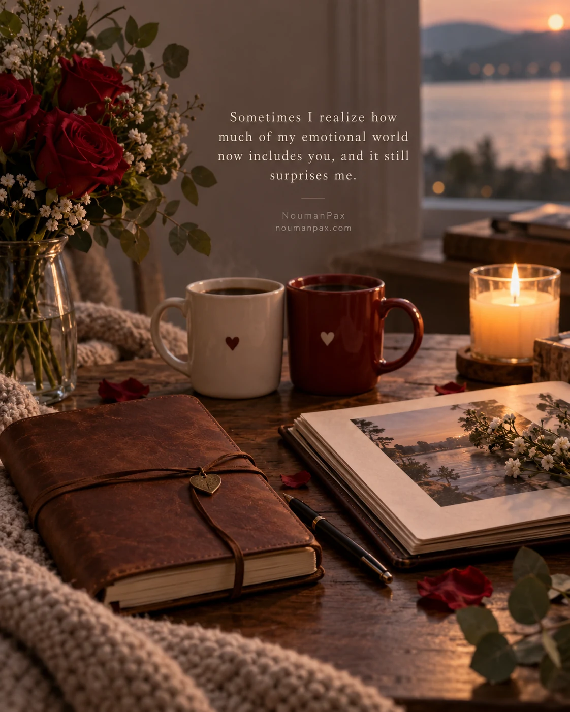 Sometimes I realize how much of my emotional world now includes you, and it still surprises me.