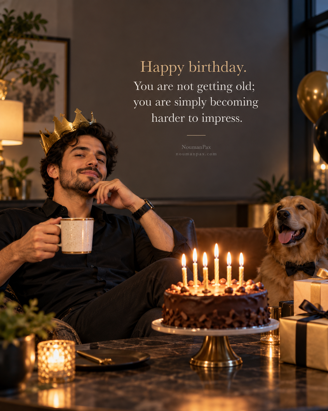Happy birthday. You are not getting old; you are simply becoming harder to impress.