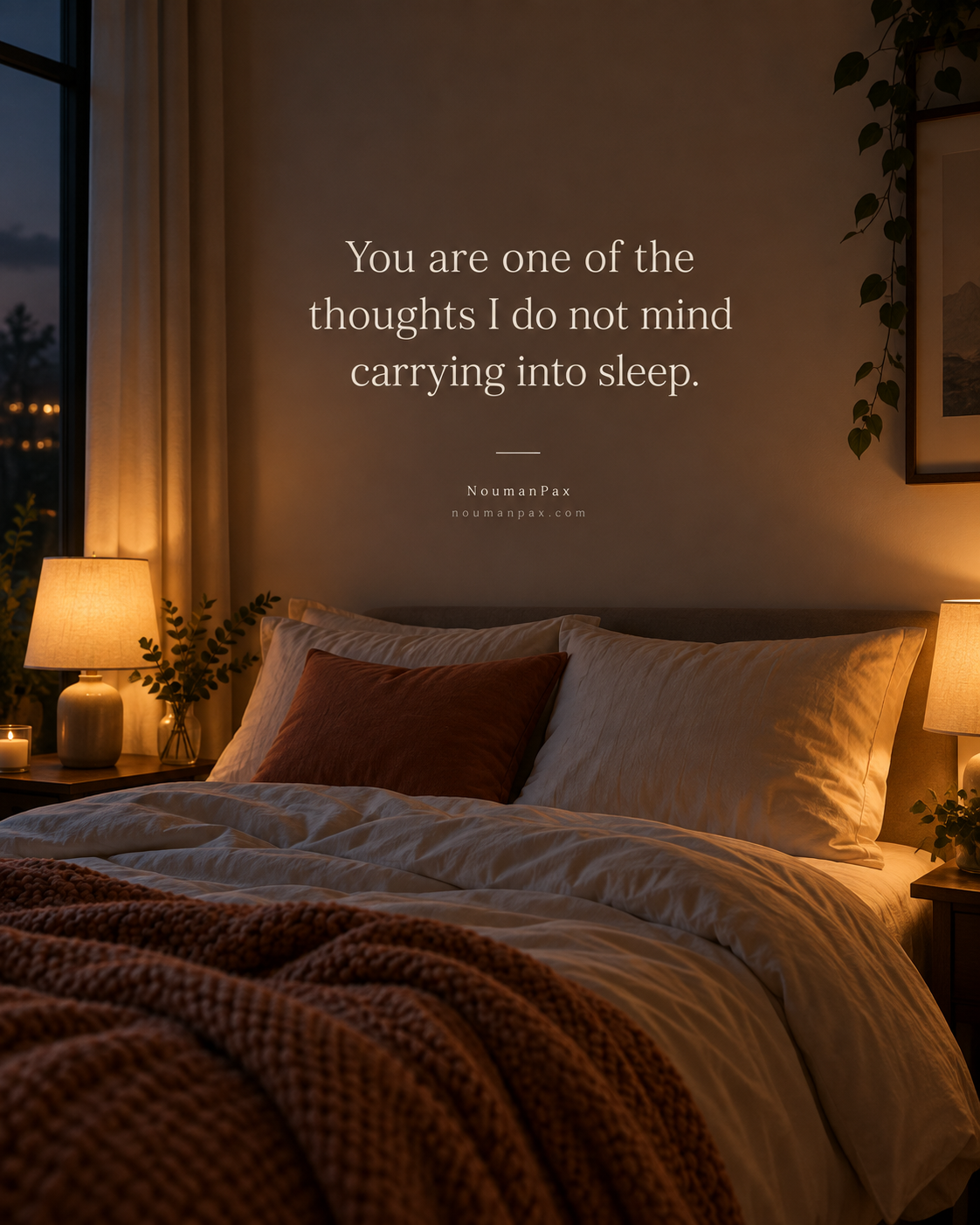 Good night love quote about thoughts carried into sleep