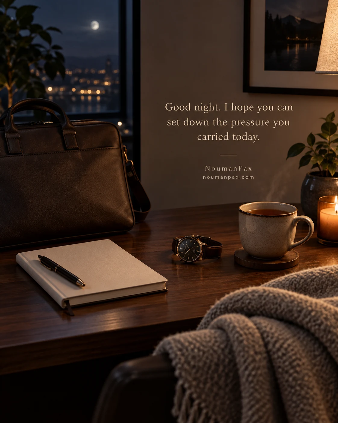 Good night. I hope you can set down the pressure you carried today.