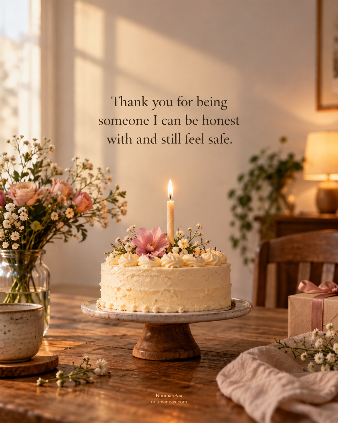 Thank you for being someone I can be honest with and still feel safe.