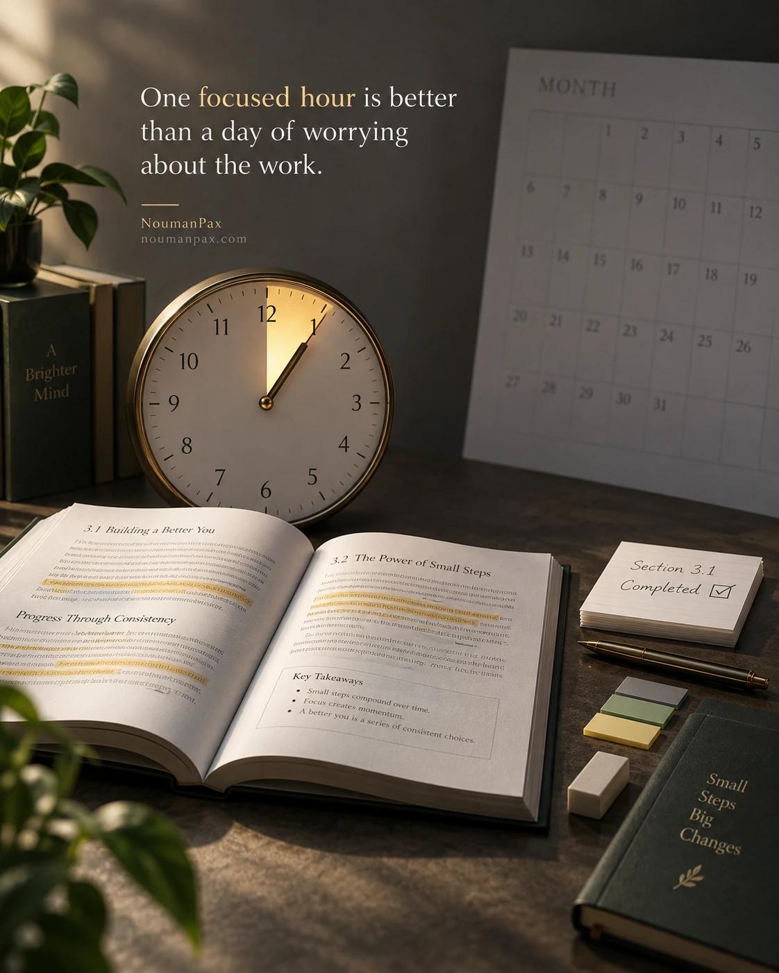 One focused hour is better than a day of worrying about the work.
