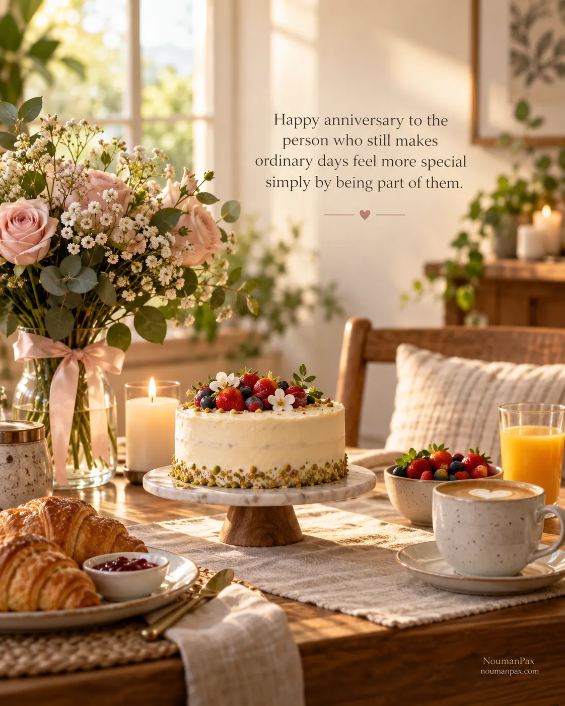 Happy anniversary to the person who still makes ordinary days feel more special simply by being part of them.