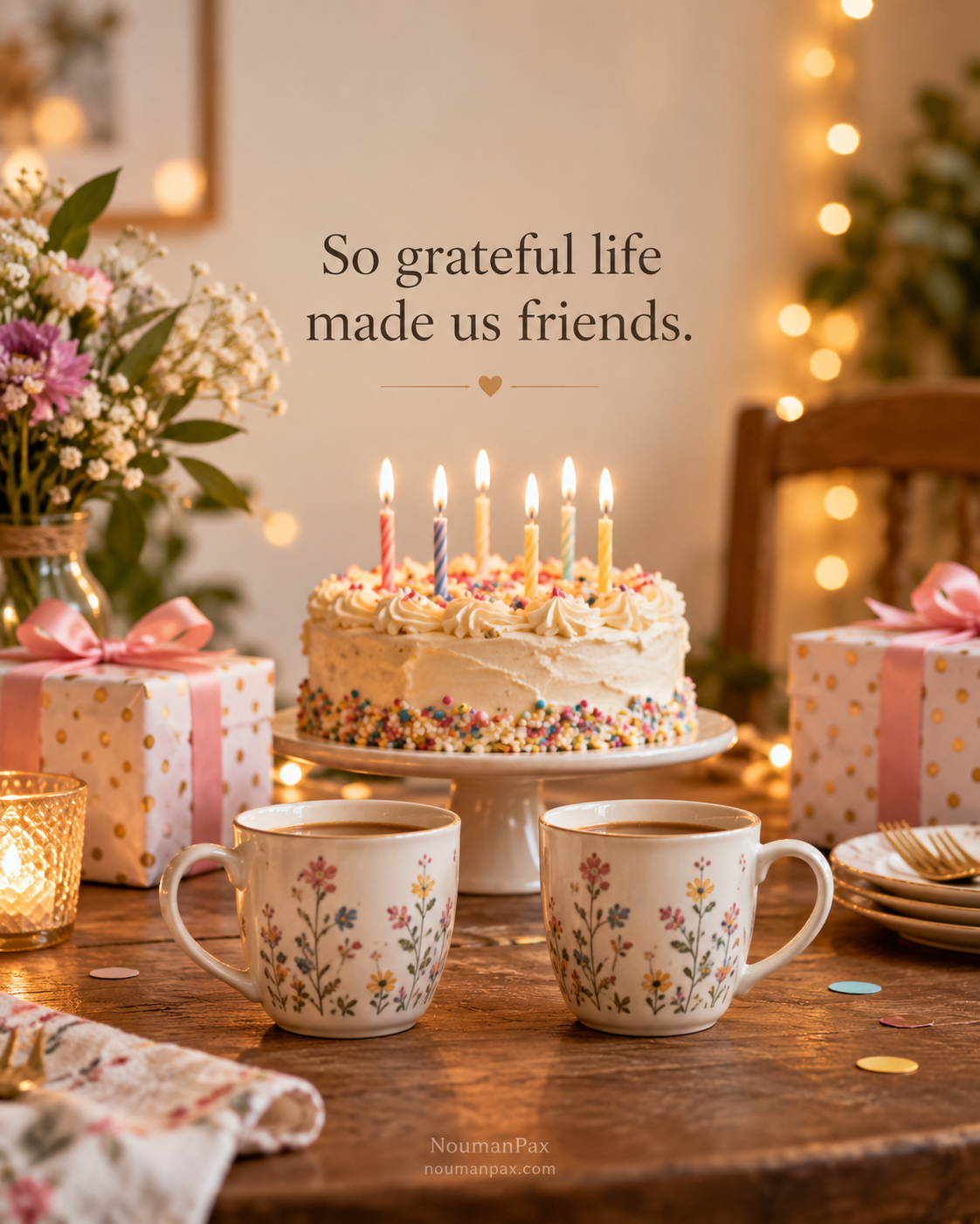 So grateful life made us friends.