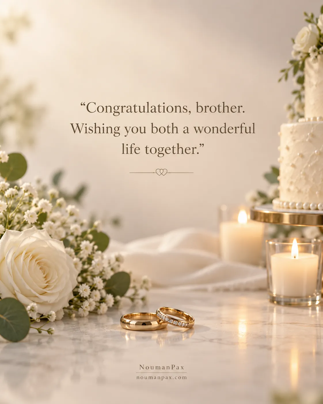 Congratulations, brother. Wishing you both a wonderful life together.