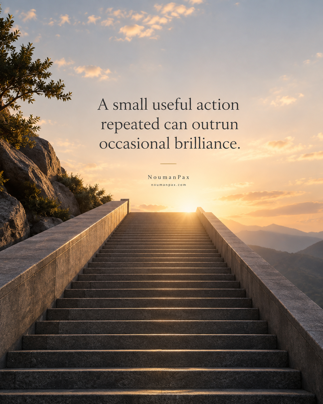 A small useful action repeated can outrun occasional brilliance.