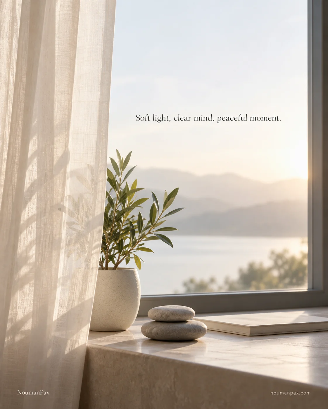 Soft light, clear mind, peaceful moment.