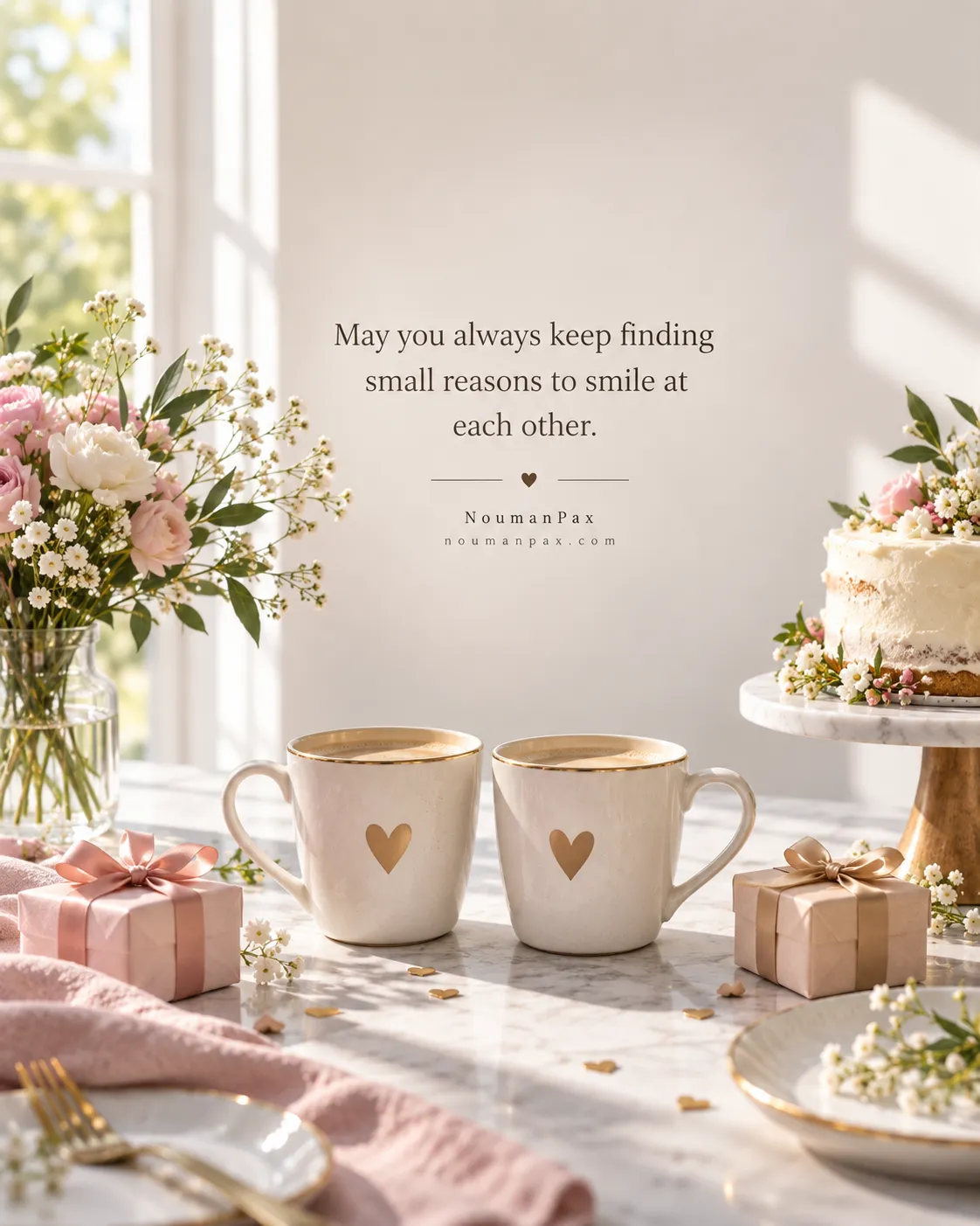 May you always keep finding small reasons to smile at each other.