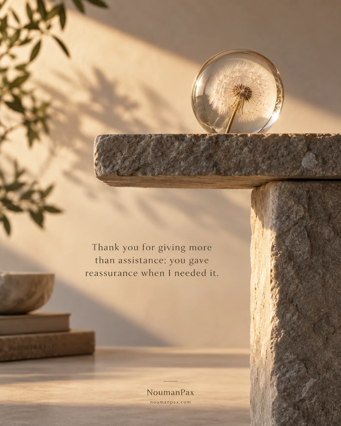 Thank you for giving more than assistance; you gave reassurance when I needed it.