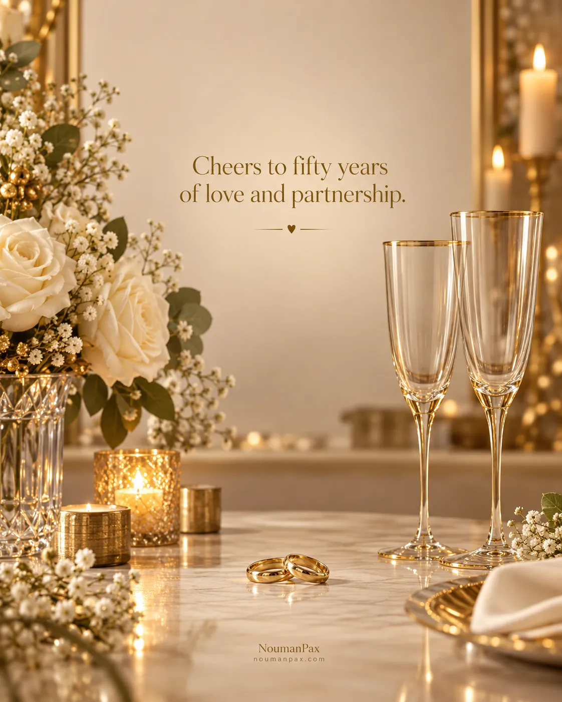 Cheers to fifty years of love and partnership.