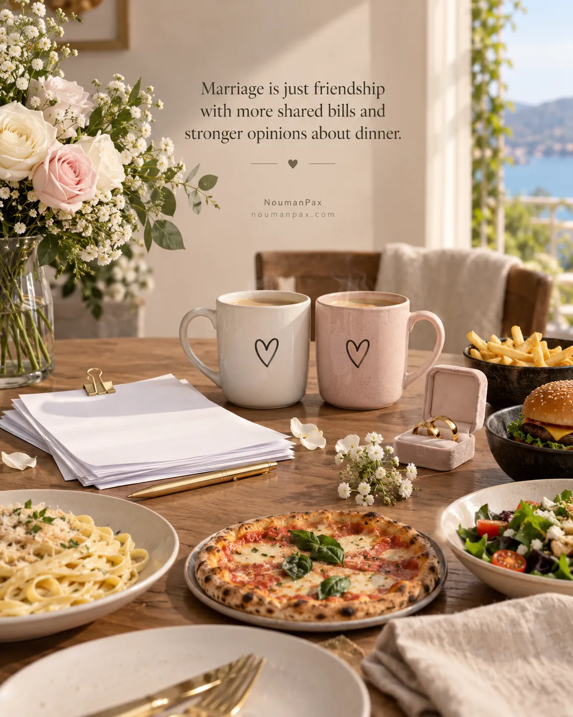 Marriage is just friendship with more shared bills and stronger opinions about dinner.