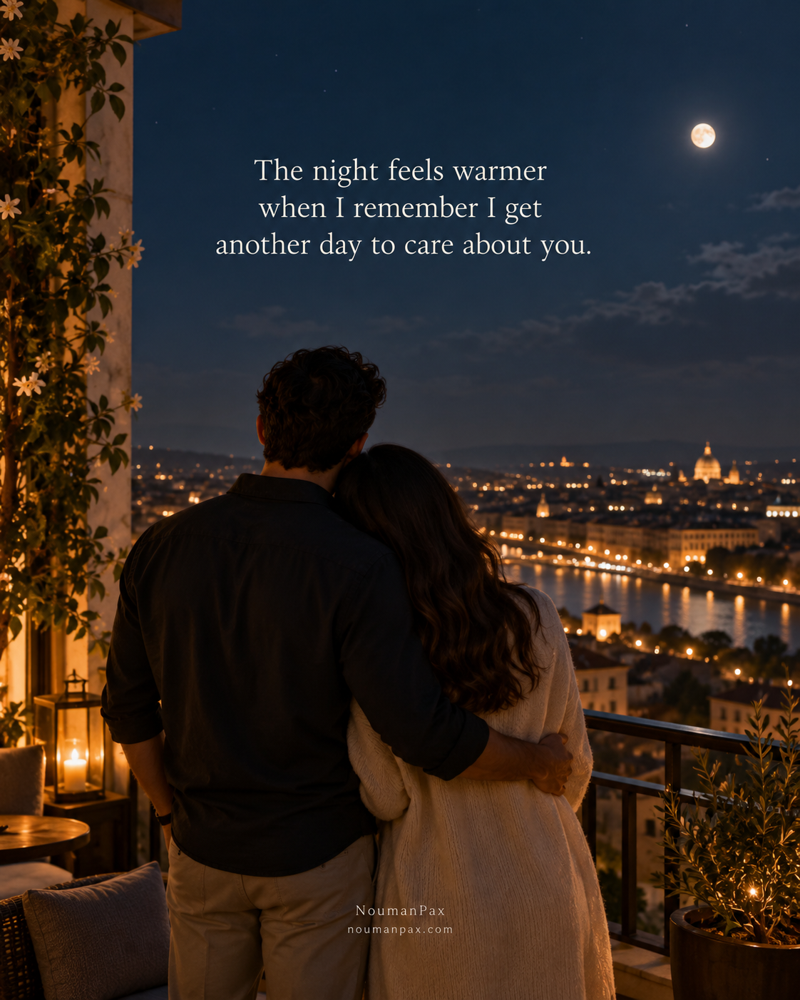 Good night love quote about the night feeling warmer
