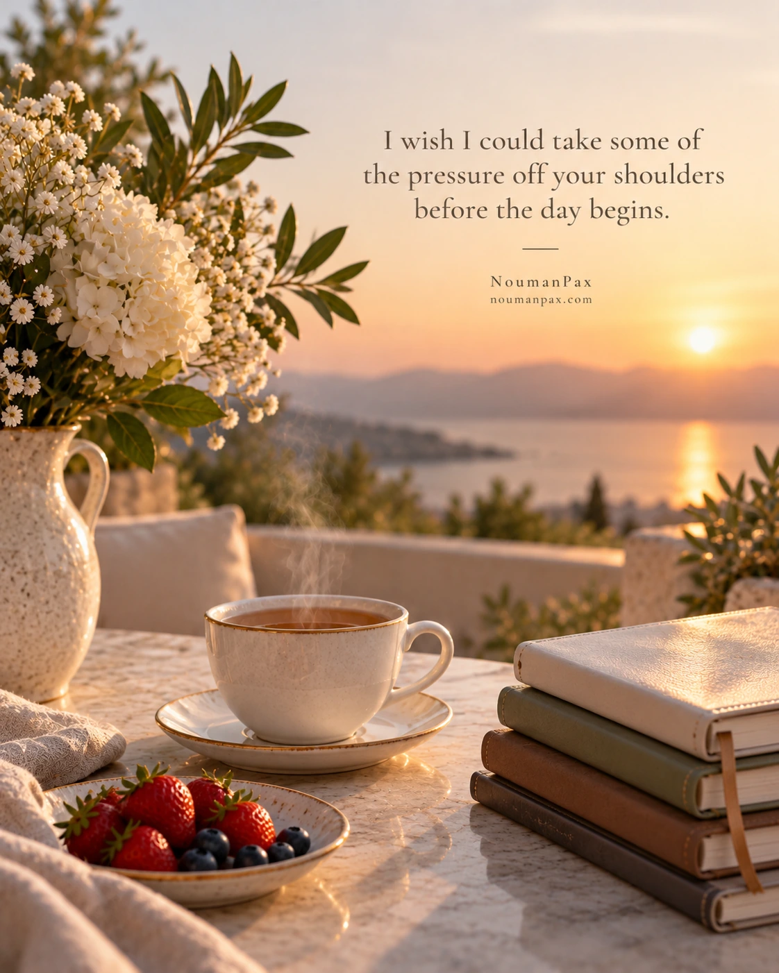 I wish I could take some of the pressure off your shoulders before the day begins.