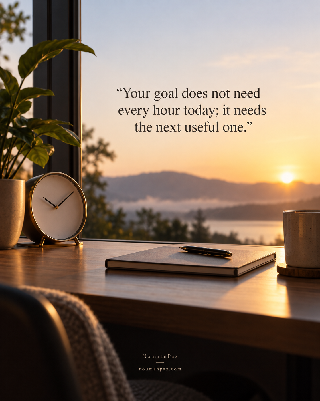 Motivational good morning quote about the next useful hour