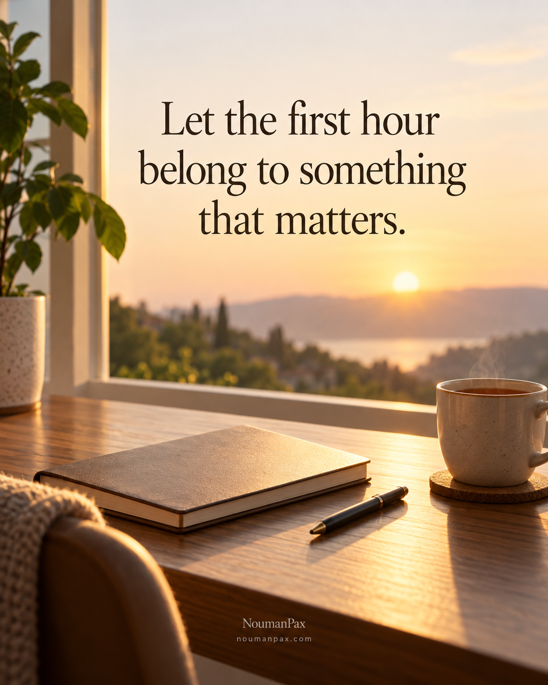Positive quote — first hour belong to what matters