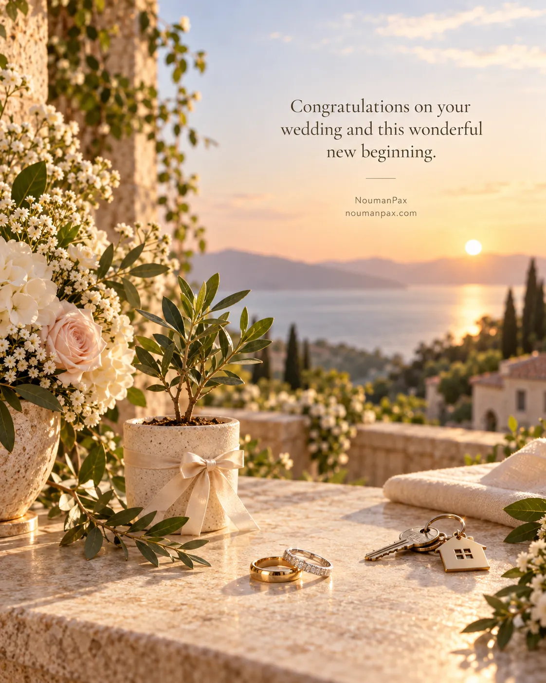 Congratulations on your wedding and this wonderful new beginning.