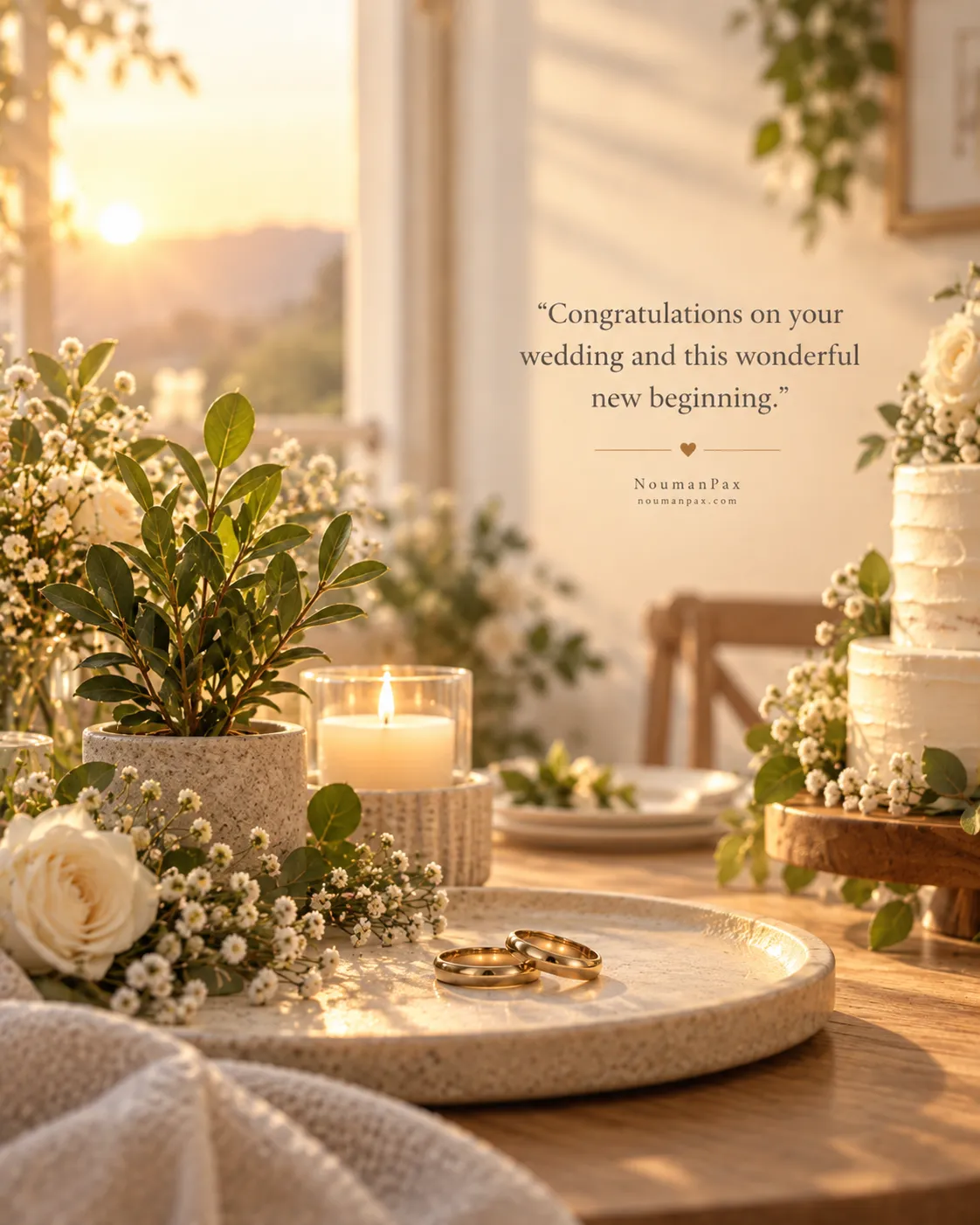 Congratulations on your wedding and this wonderful new beginning.