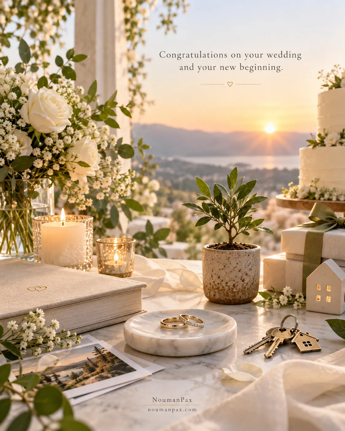 Congratulations on your wedding and your new beginning.