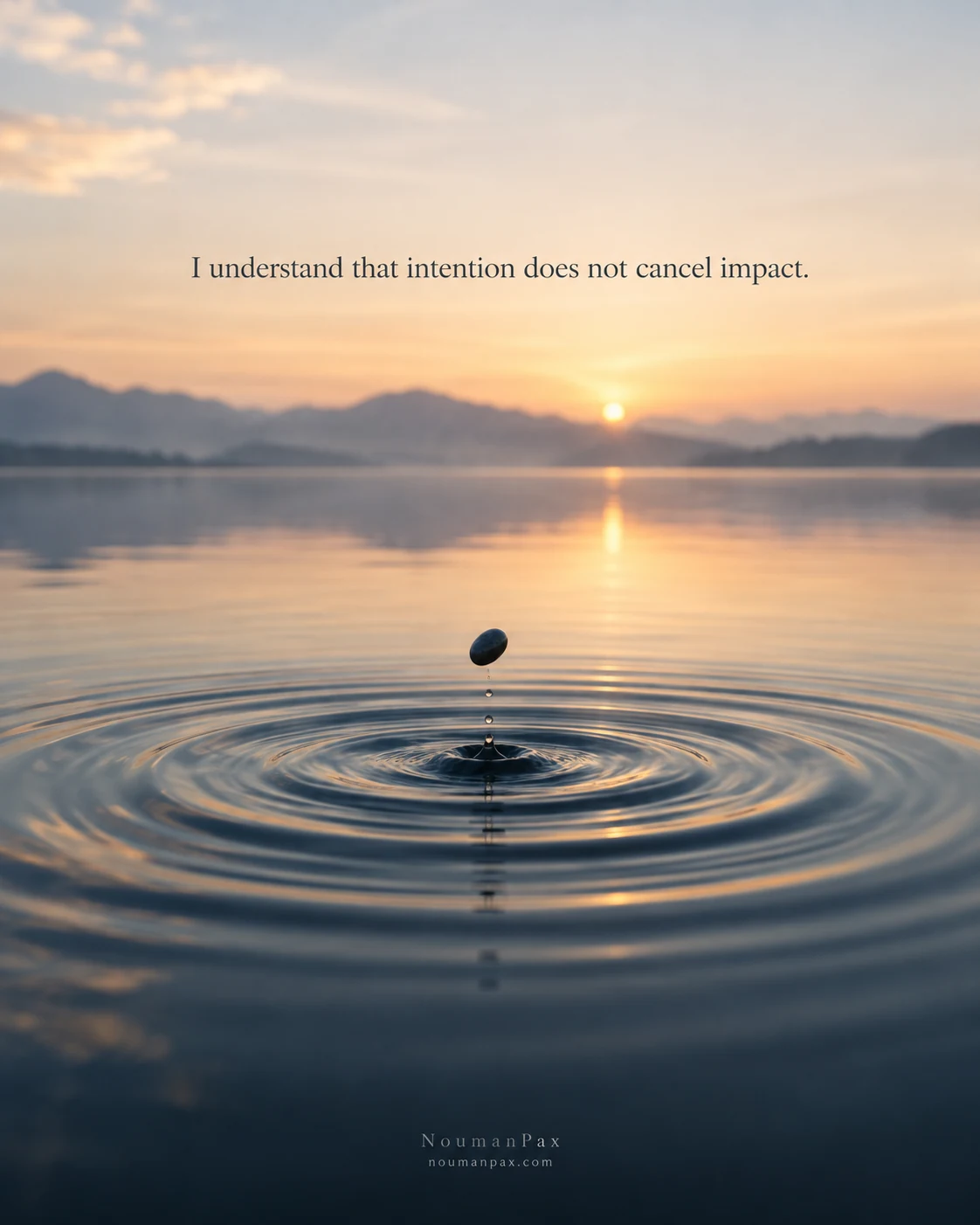 I understand that intention does not cancel impact.