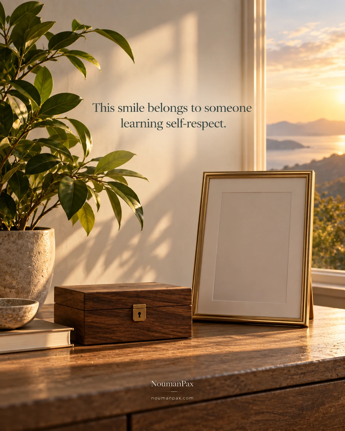 This smile belongs to someone learning self-respect.