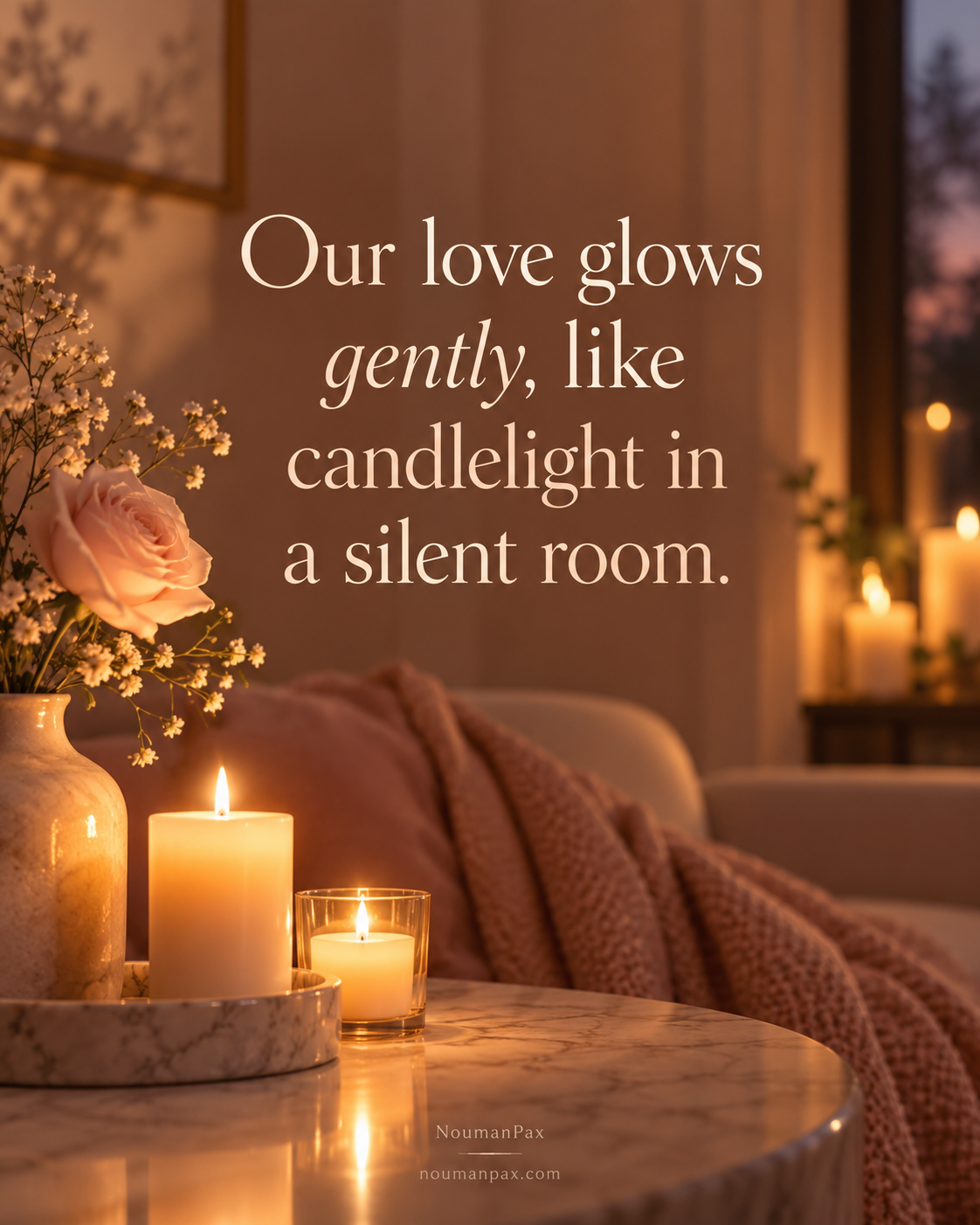 Candlelit love in a cozy interior