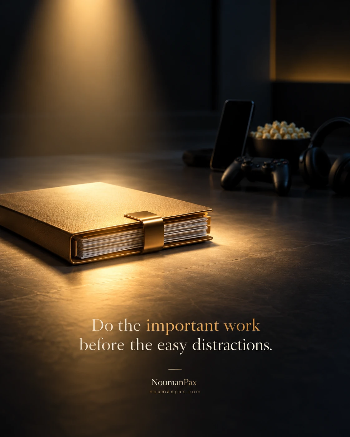 Do the important work before the easy distractions.