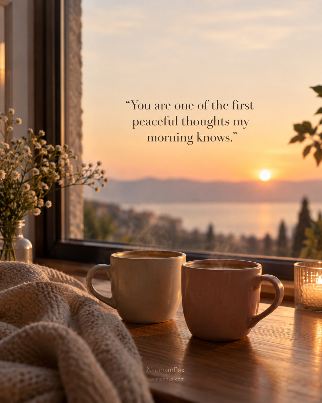 Good morning love quote about first peaceful thoughts