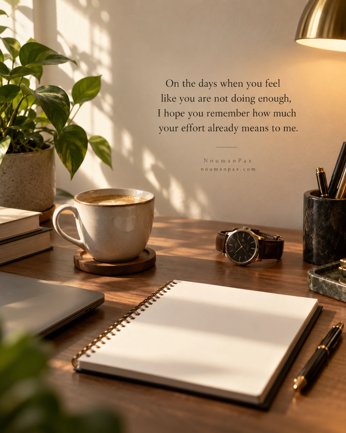 On the days when you feel like you are not doing enough, I hope you remember how much your effort already means to me.