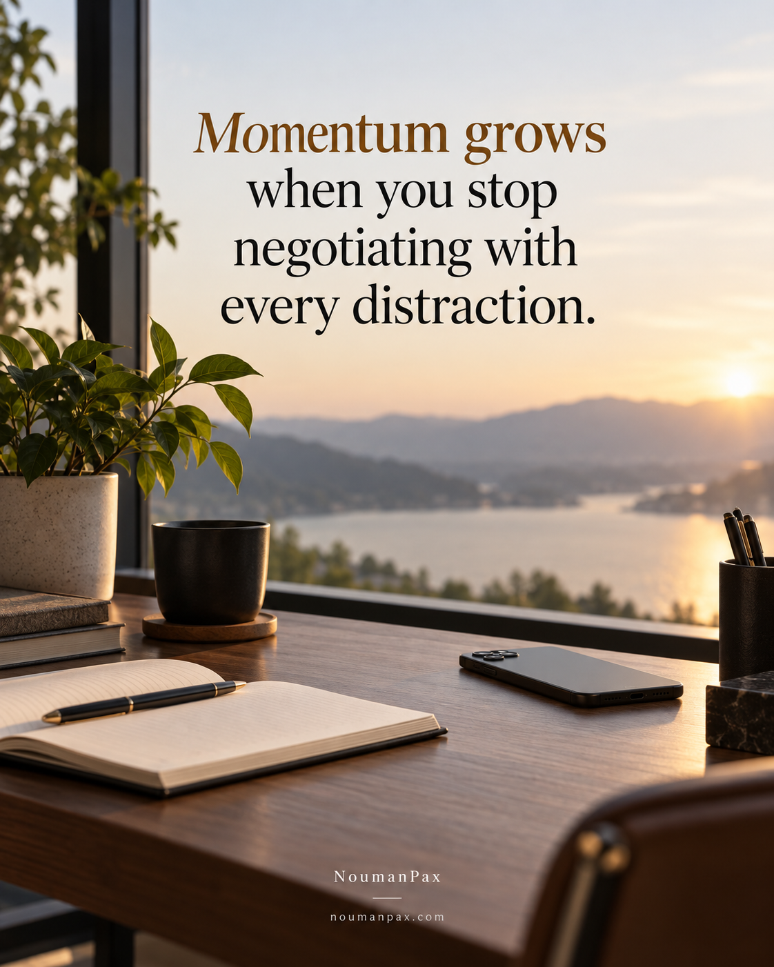 Momentum grows without distractions