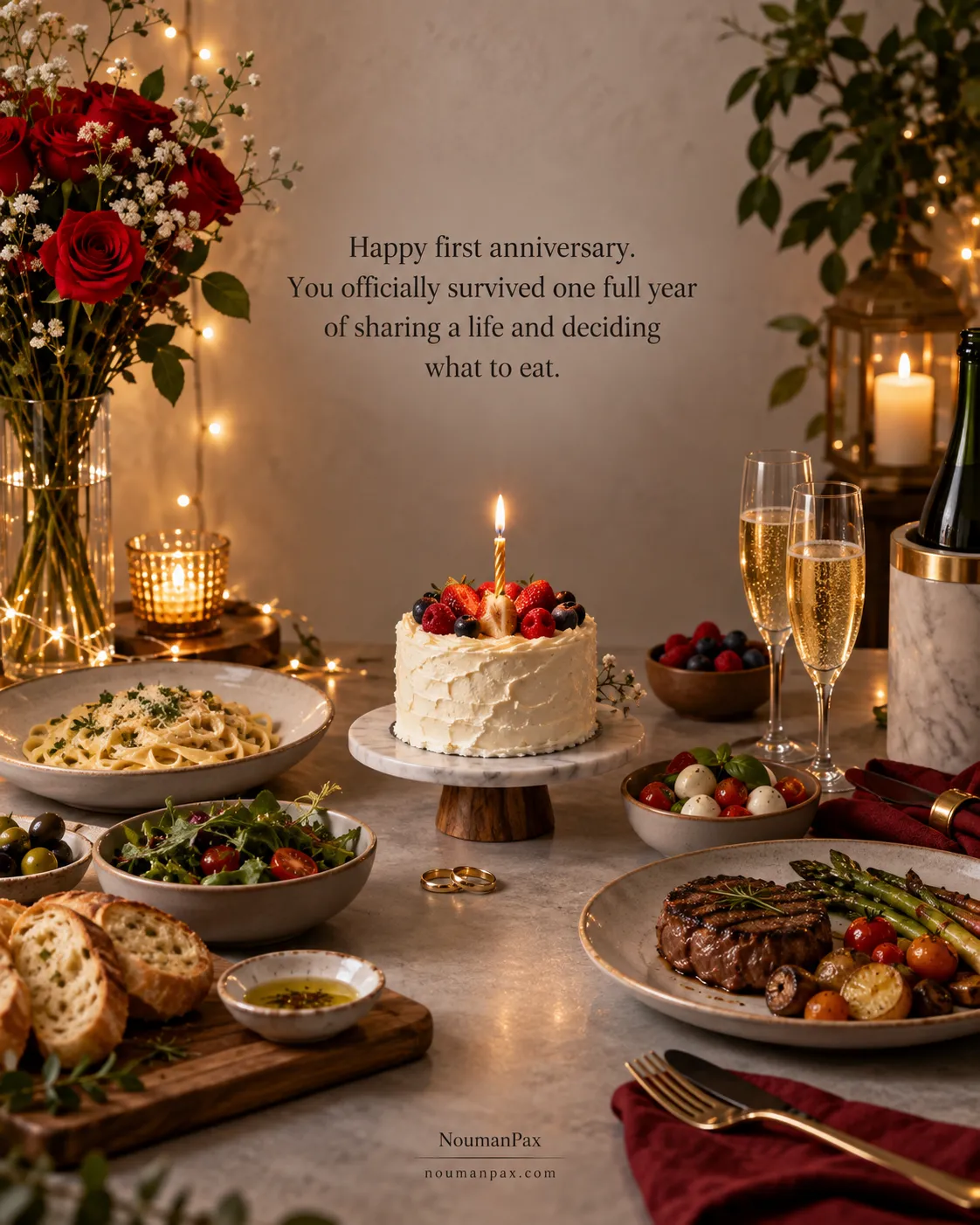 Happy first anniversary. You officially survived one full year of sharing a life and deciding what to eat.